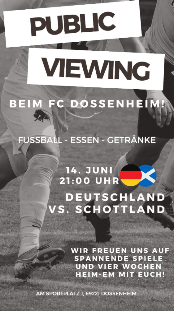 Flyer Public Viewing Spielzeiten
