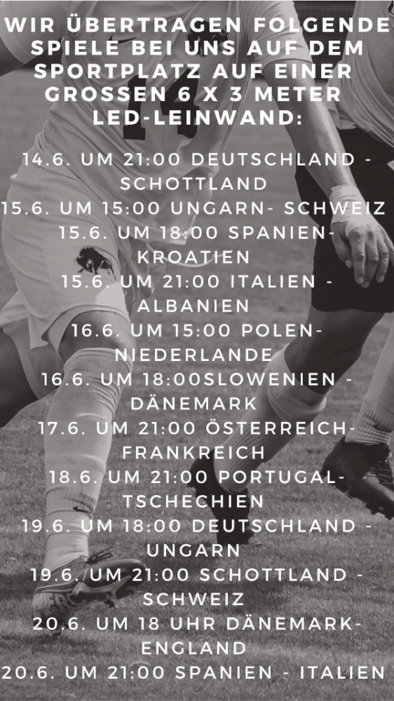 Flyer Public Viewing Spielzeiten