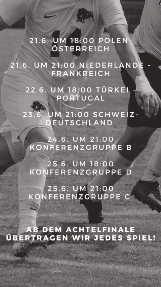 Flyer Public Viewing Spielzeiten