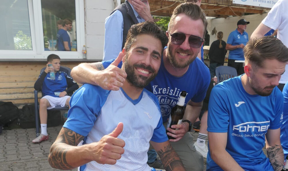 Spieler bei der Meisterfeier
