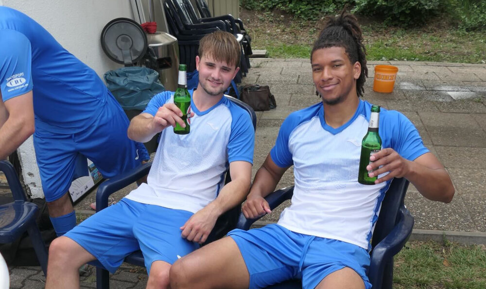 Spieler bei der Meisterfeier